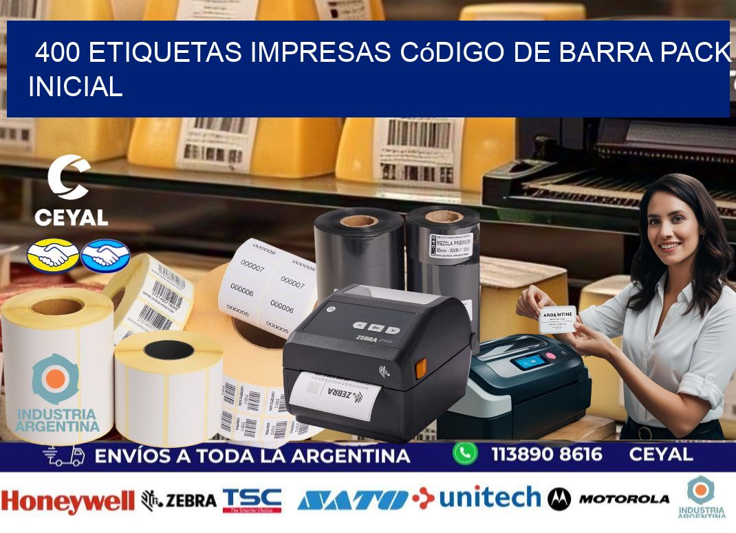 400 Etiquetas Impresas código De Barra Pack Inicial