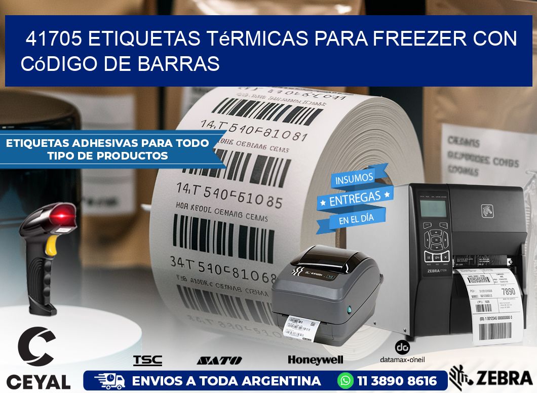 41705 etiquetas térmicas para freezer con código de barras
