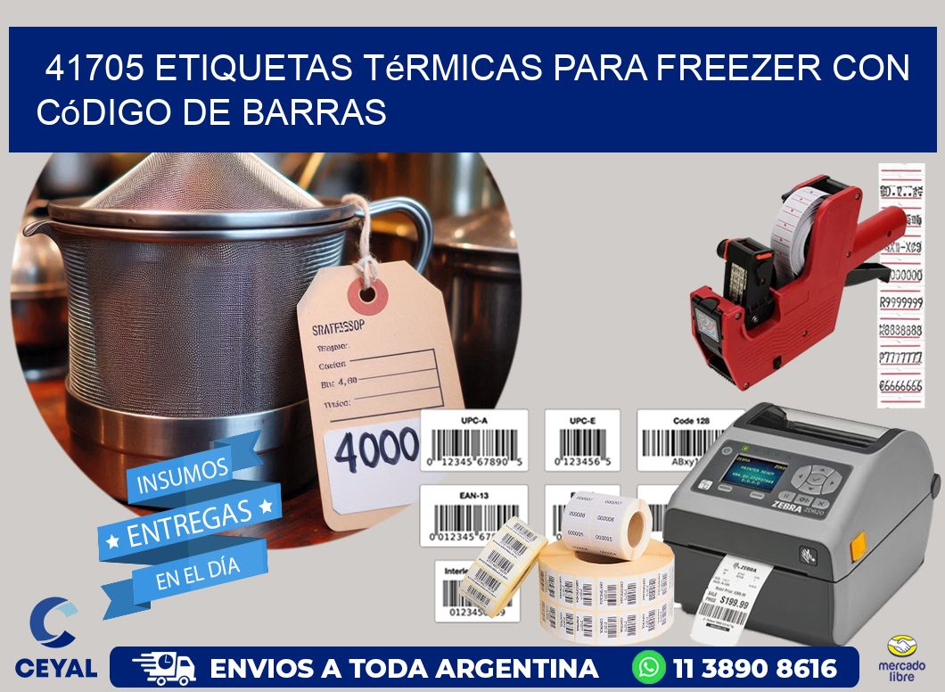 41705 etiquetas térmicas para freezer con código de barras