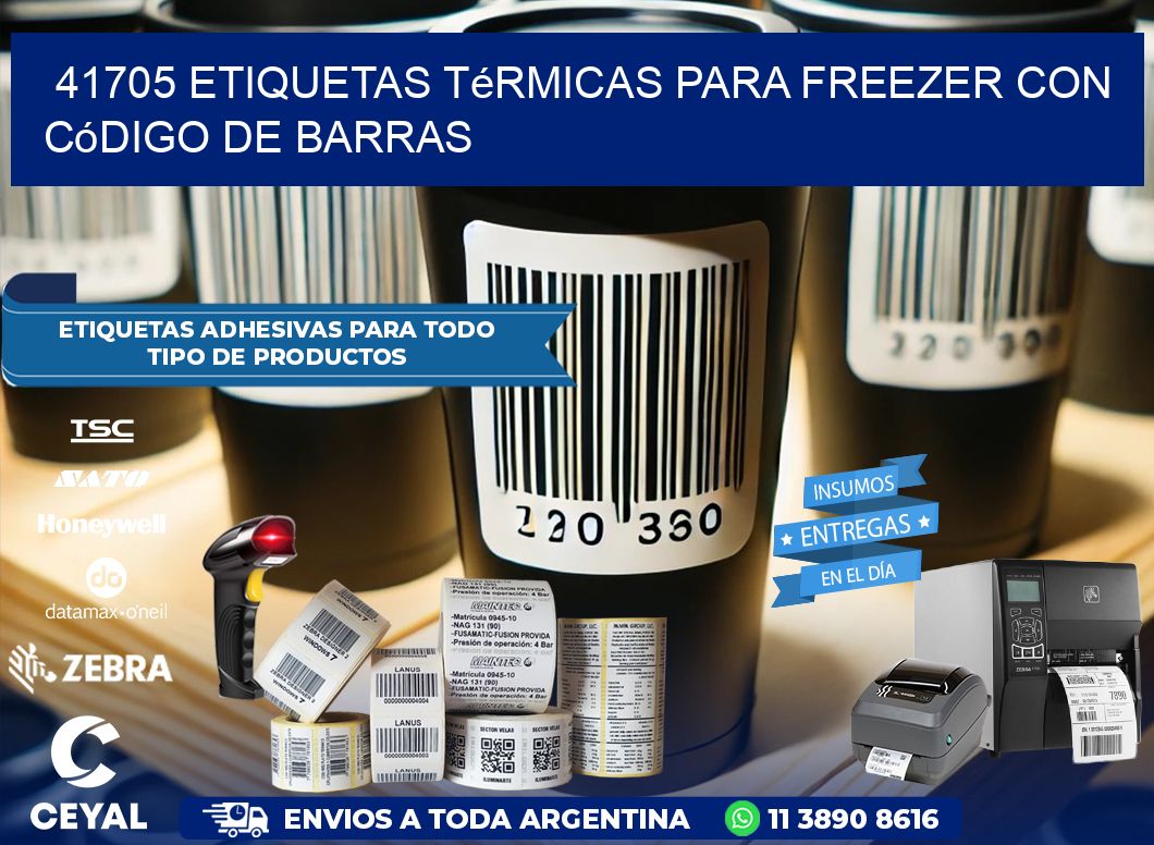 41705 etiquetas térmicas para freezer con código de barras