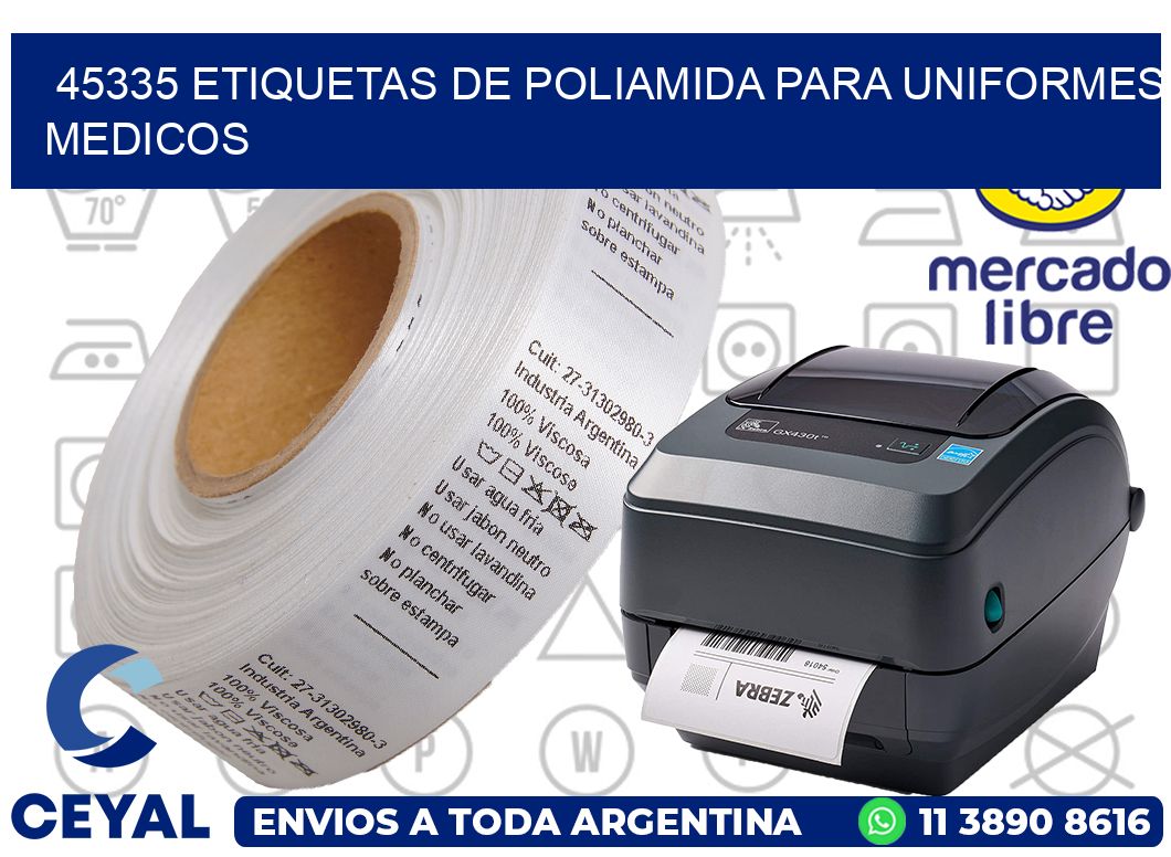 45335 Etiquetas de poliamida para uniformes medicos