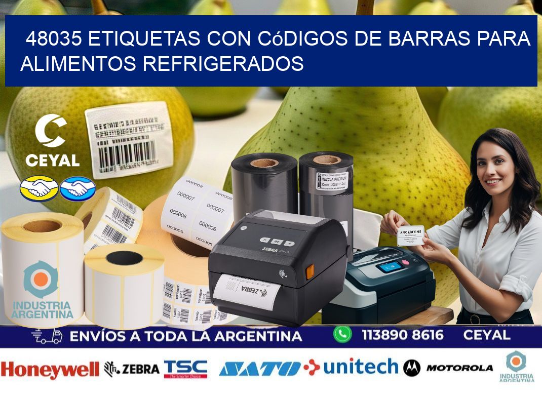 48035 Etiquetas con códigos de barras para alimentos refrigerados