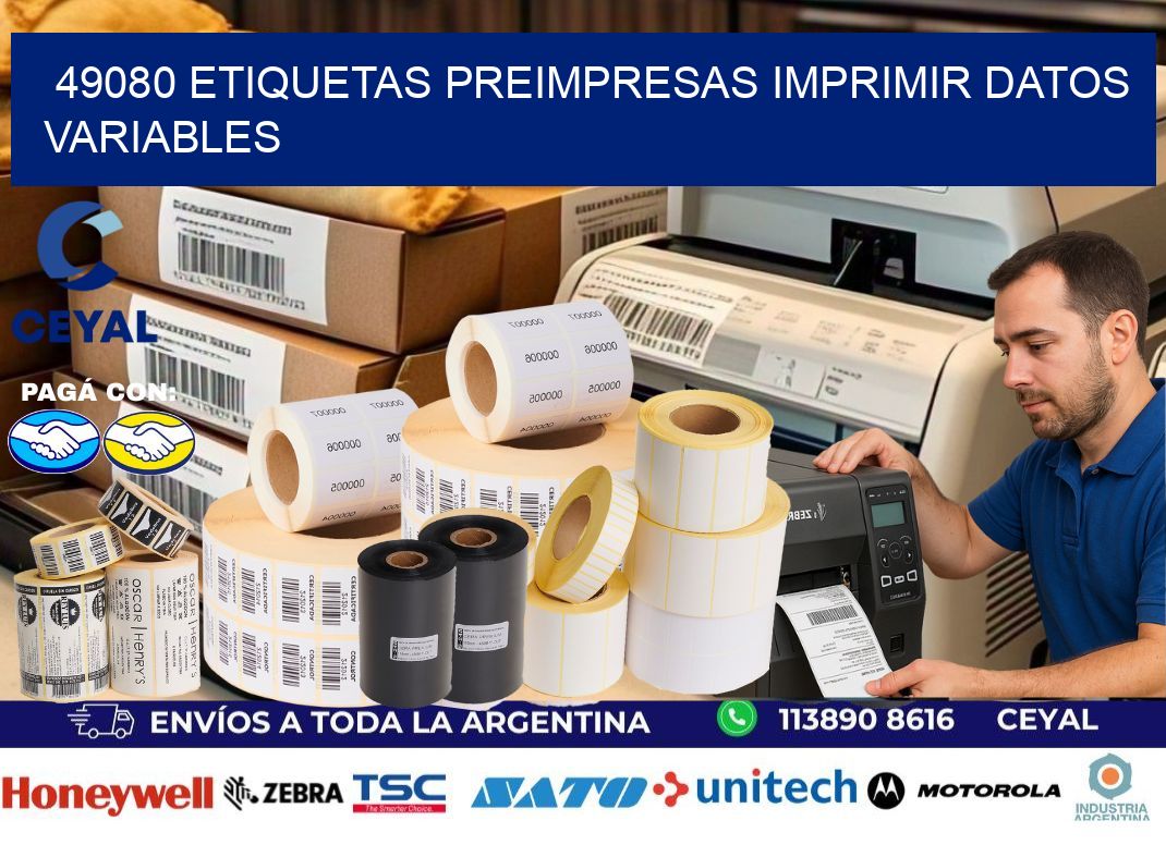 49080 Etiquetas preimpresas imprimir datos variables