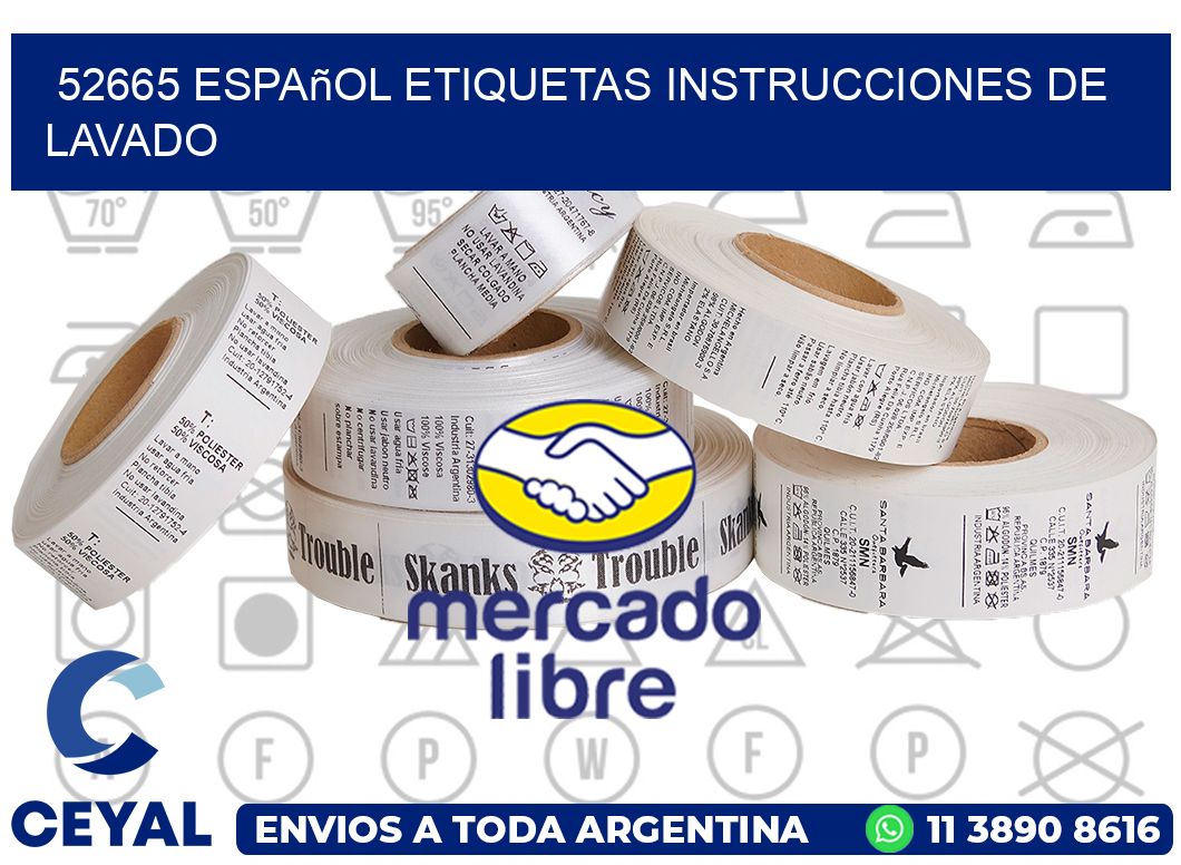 52665 español etiquetas instrucciones de lavado