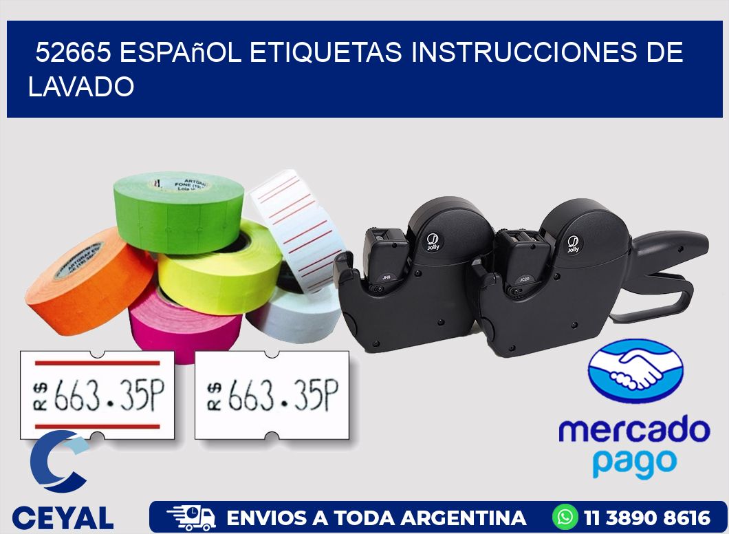 52665 español etiquetas instrucciones de lavado