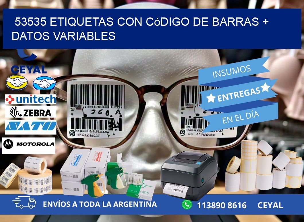 53535 etiquetas con código de barras + datos variables