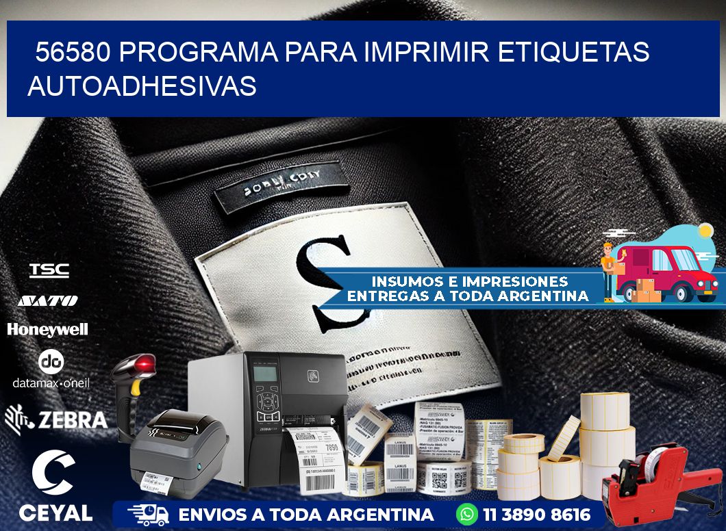 56580 Programa para imprimir etiquetas autoadhesivas