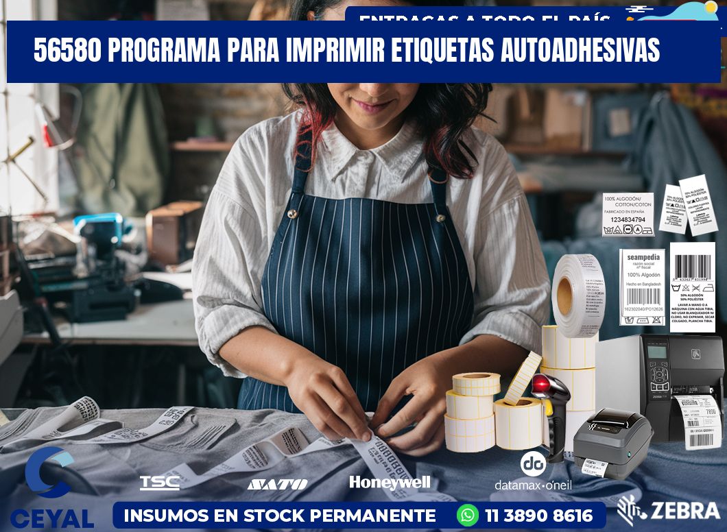 56580 Programa para imprimir etiquetas autoadhesivas