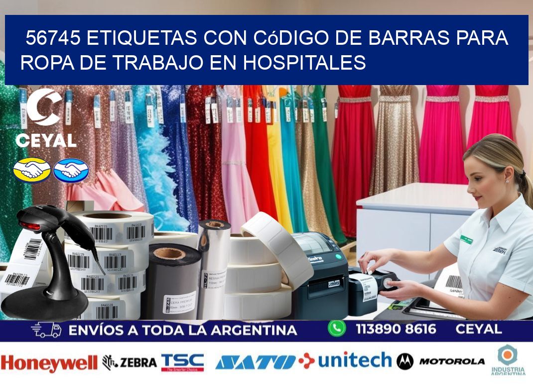 56745 Etiquetas con código de barras para ropa de trabajo en hospitales