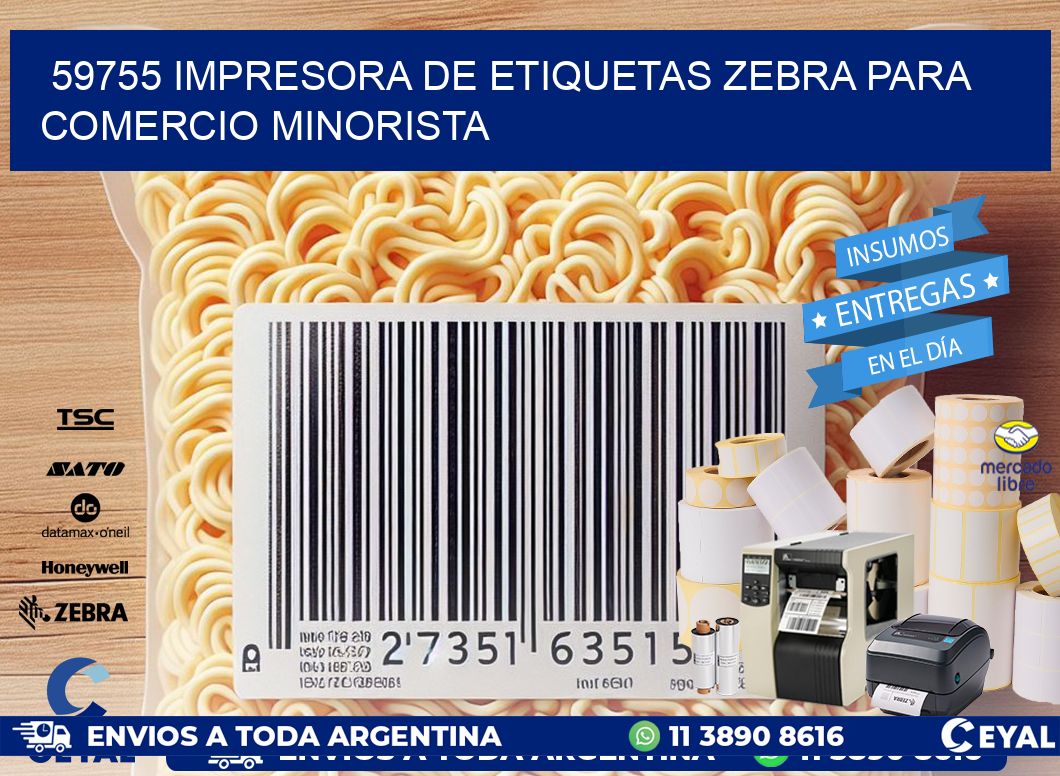 59755 impresora de etiquetas zebra para comercio minorista