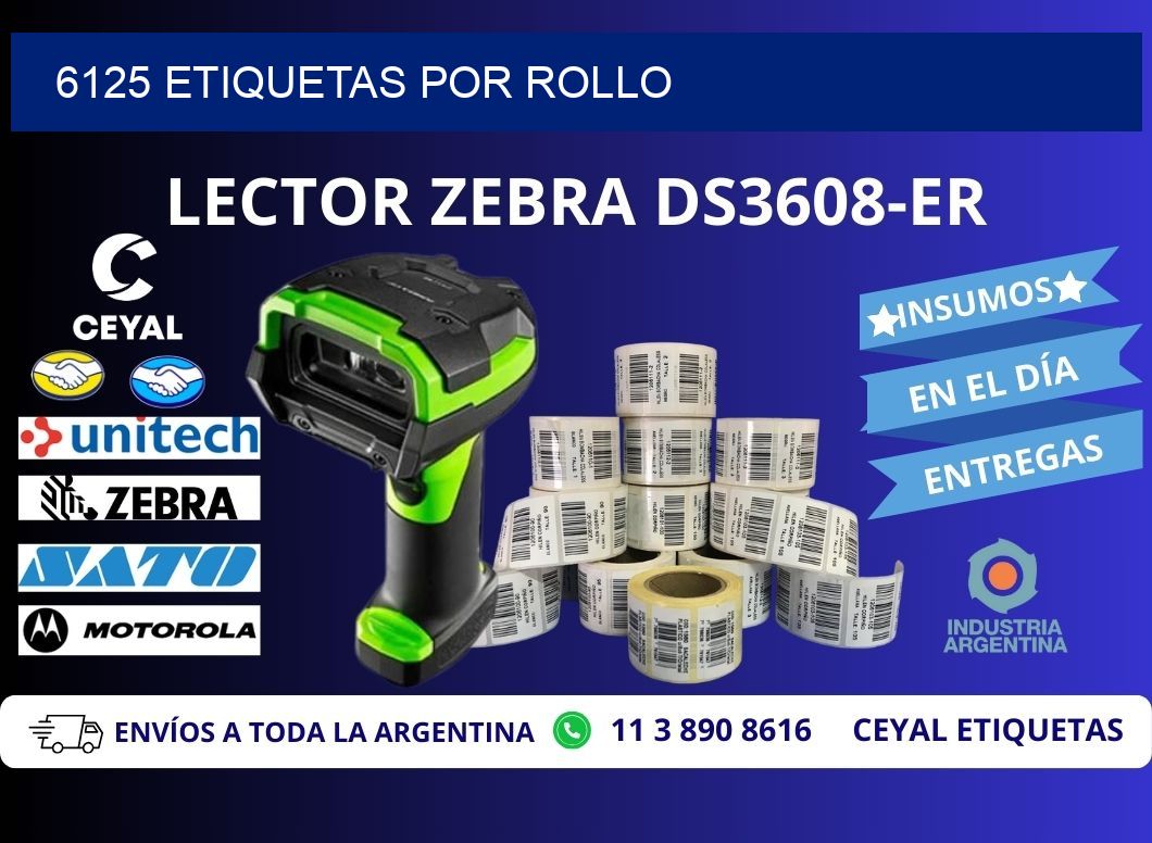 6125 Etiquetas por rollo