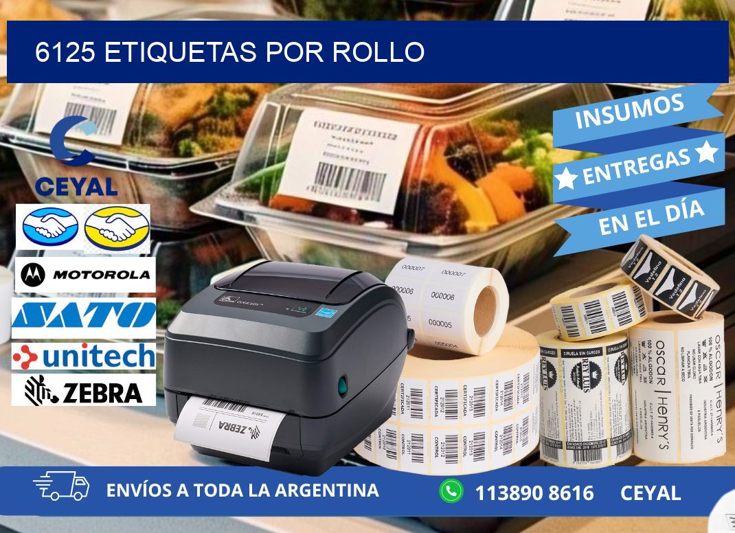 6125 Etiquetas por rollo