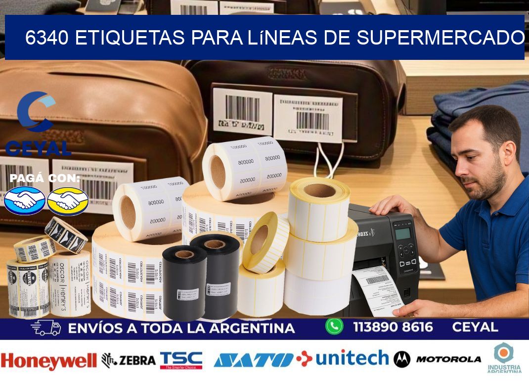 6340 Etiquetas para líneas de supermercado