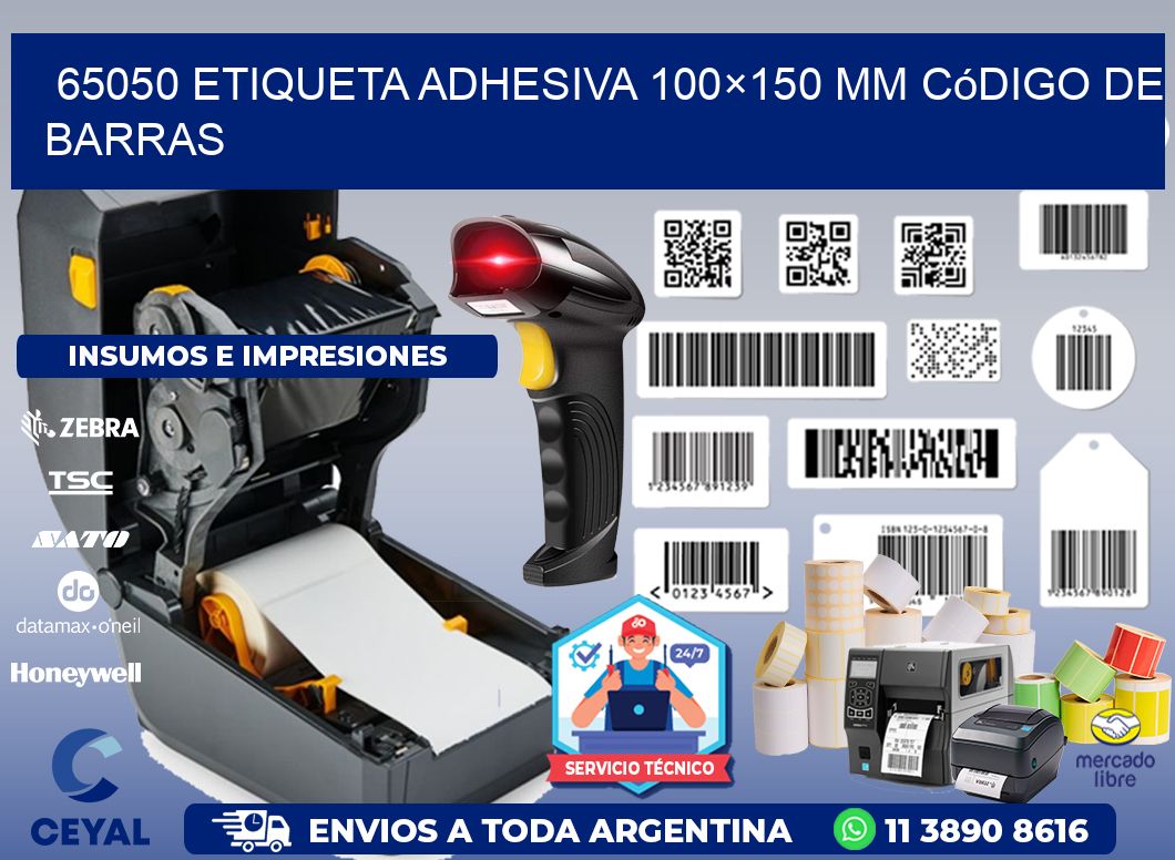 65050 etiqueta adhesiva 100×150 mm código de barras