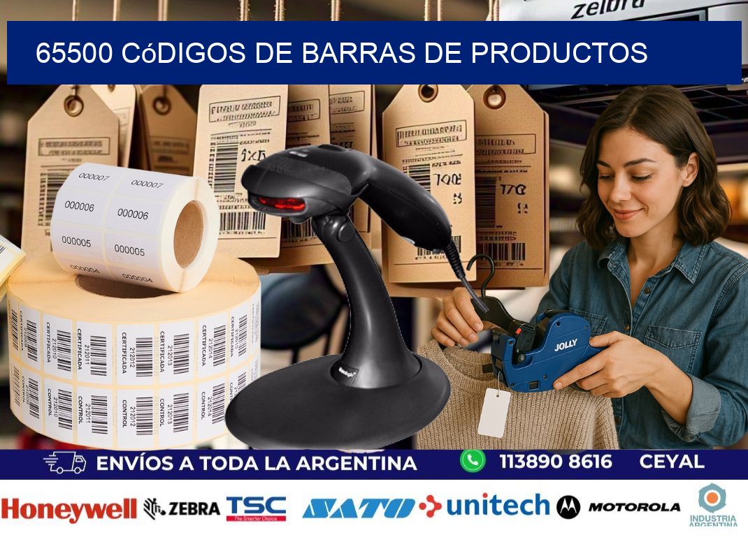 65500 Códigos de barras de productos