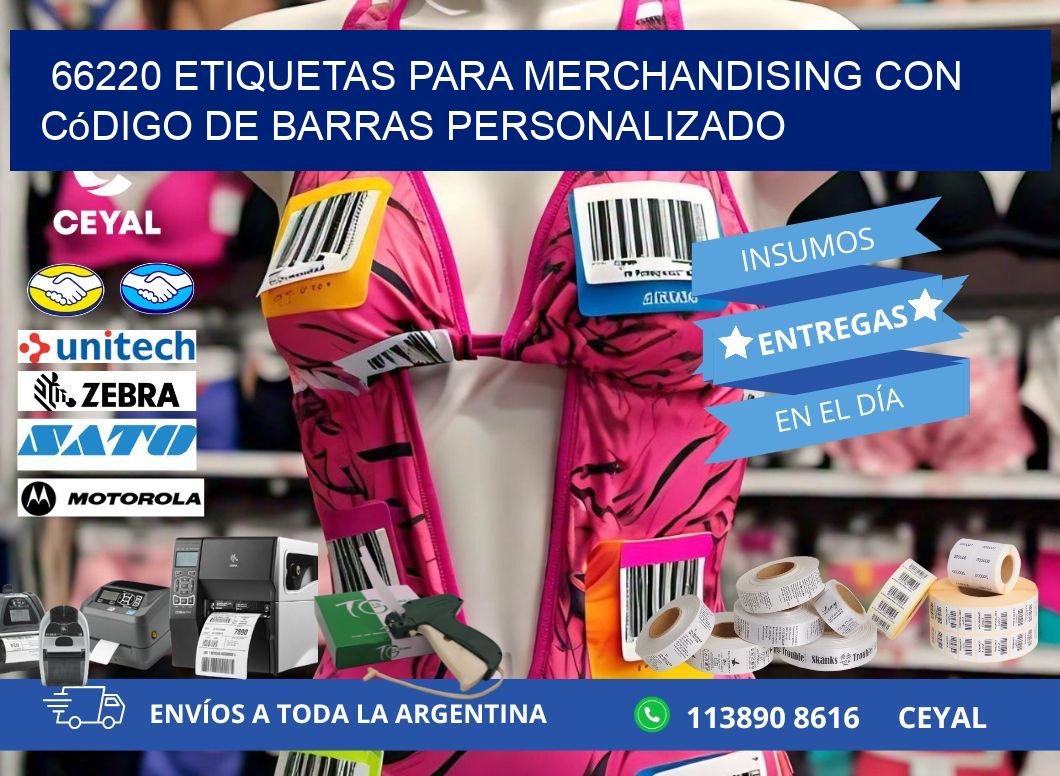 66220 etiquetas para merchandising con código de barras personalizado