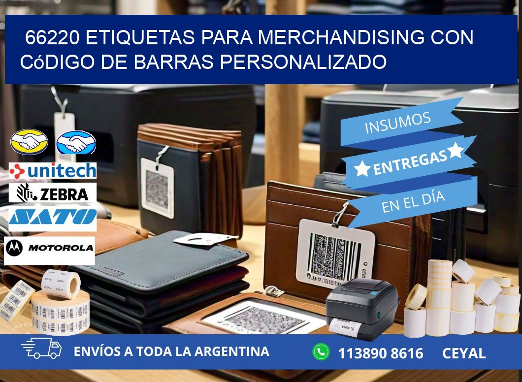66220 etiquetas para merchandising con código de barras personalizado