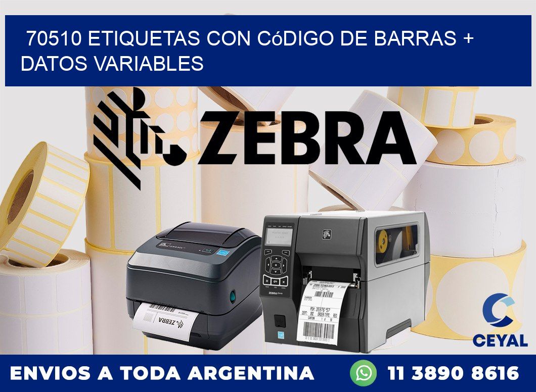 70510 etiquetas con código de barras + datos variables