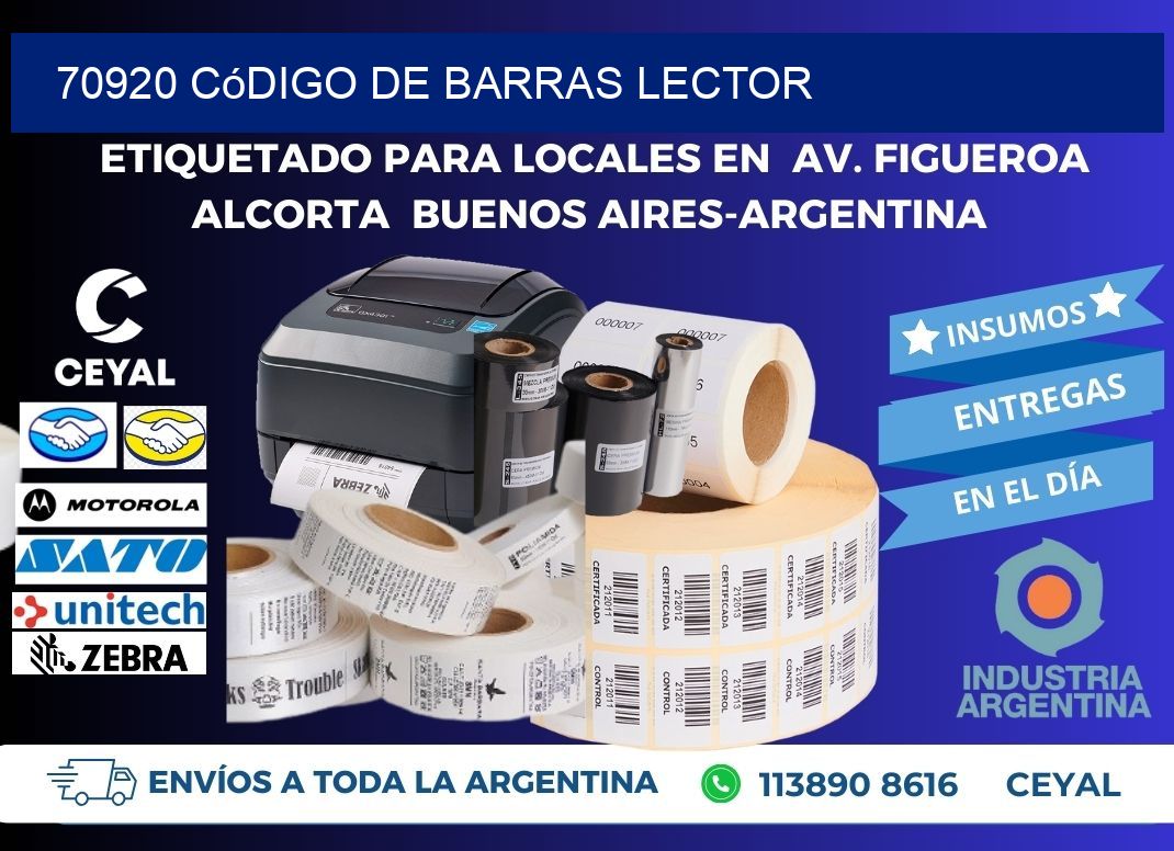 70920 Código de barras lector