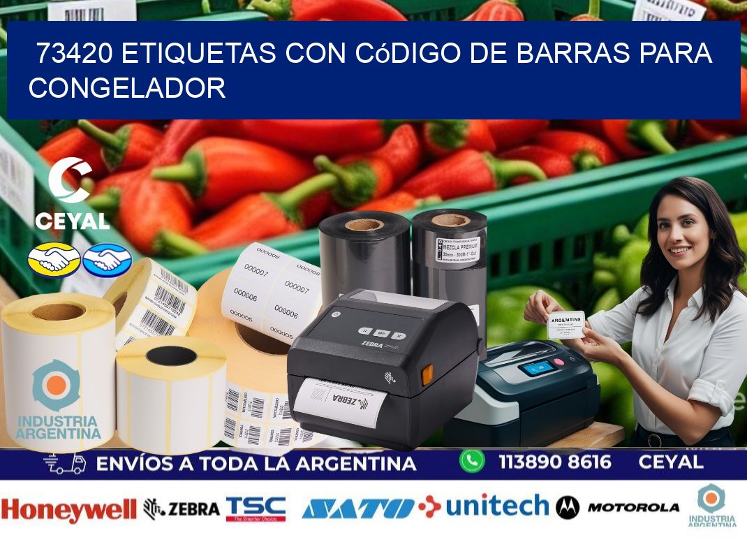 73420 Etiquetas con código de barras para congelador