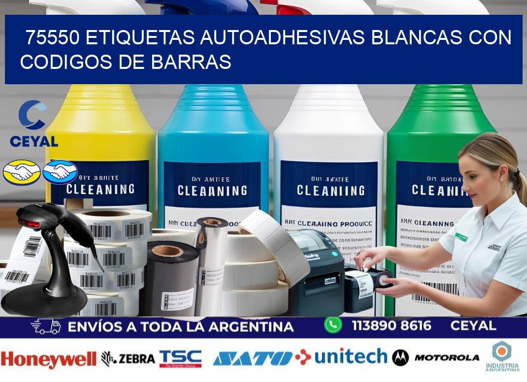 75550 etiquetas autoadhesivas blancas con codigos de barras