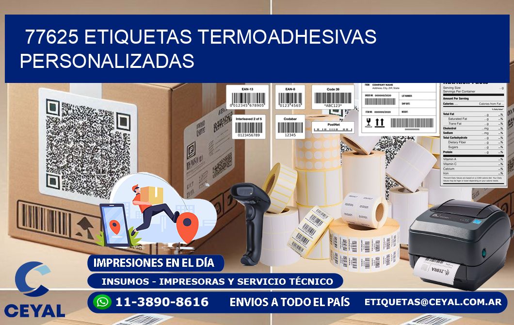 77625 Etiquetas termoadhesivas personalizadas