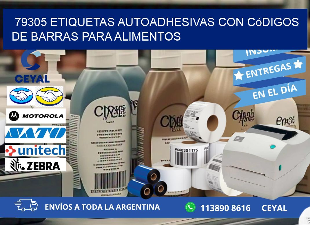 79305 Etiquetas autoadhesivas con códigos de barras para alimentos