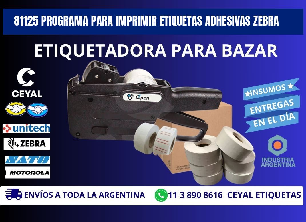 81125 Programa para imprimir etiquetas adhesivas zebra