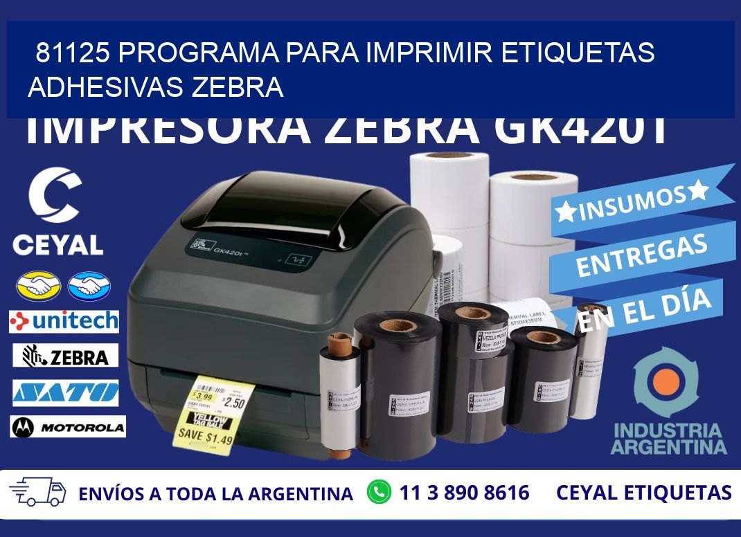 81125 Programa para imprimir etiquetas adhesivas zebra
