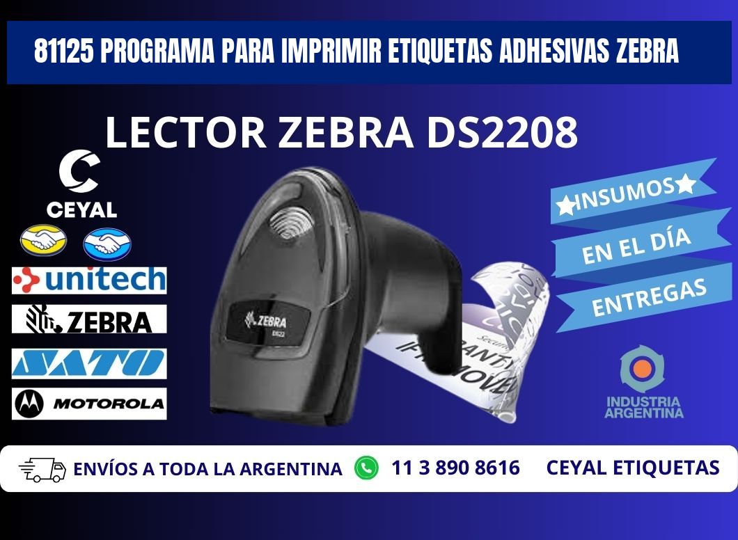81125 Programa para imprimir etiquetas adhesivas zebra