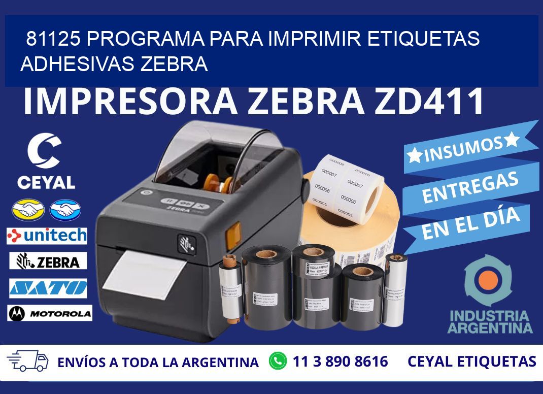 81125 Programa para imprimir etiquetas adhesivas zebra