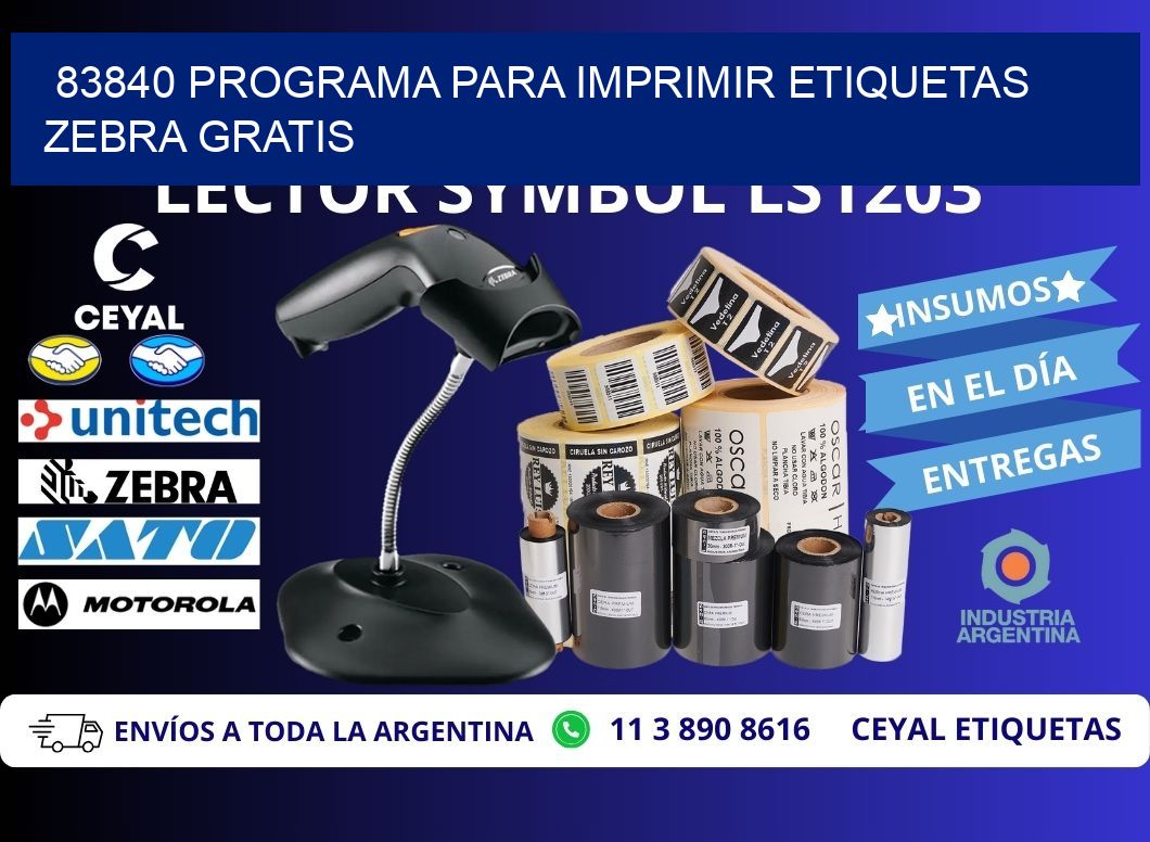 83840 Programa para imprimir etiquetas Zebra gratis