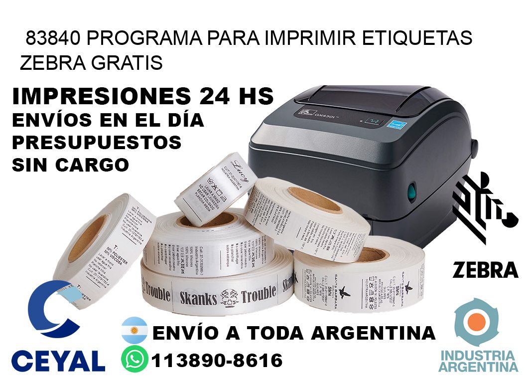 83840 Programa para imprimir etiquetas Zebra gratis