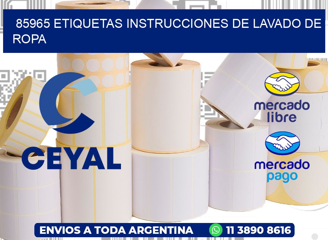 85965 etiquetas instrucciones de lavado de ropa