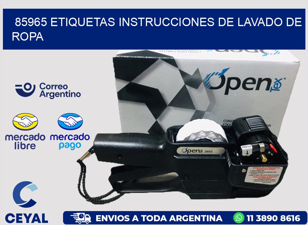 85965 etiquetas instrucciones de lavado de ropa