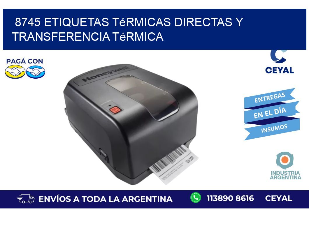 8745 etiquetas térmicas directas y transferencia térmica