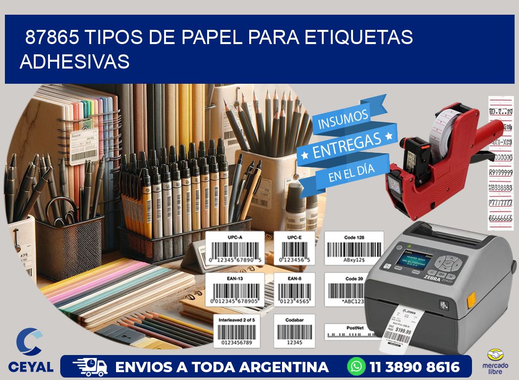 87865 Tipos de papel para etiquetas adhesivas