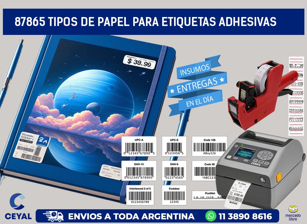 87865 Tipos de papel para etiquetas adhesivas