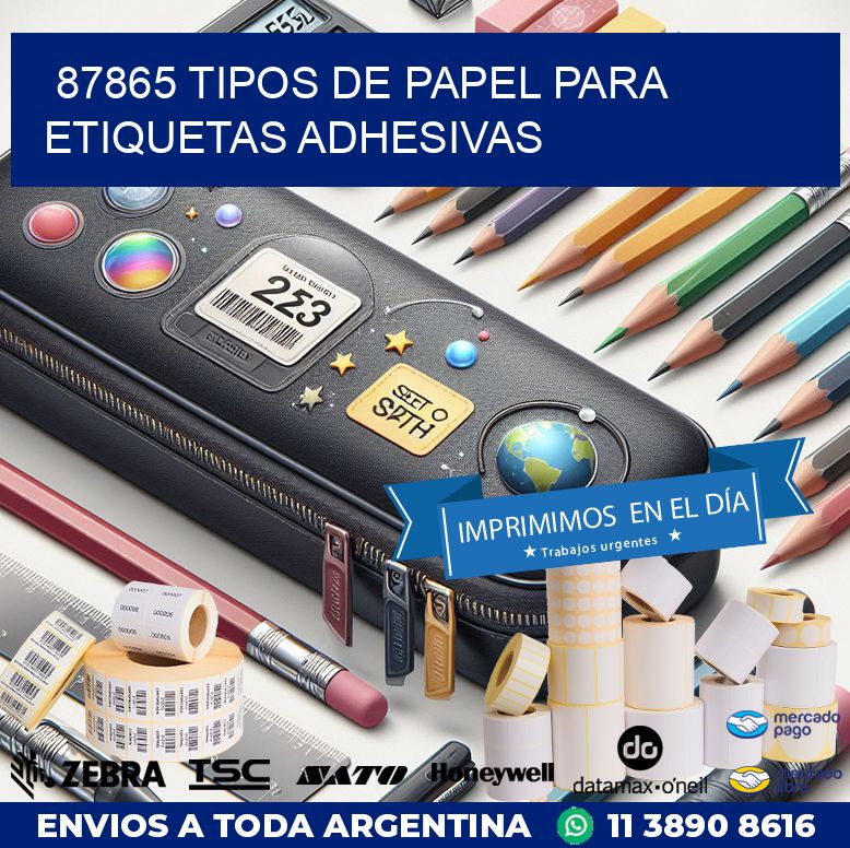 87865 Tipos de papel para etiquetas adhesivas