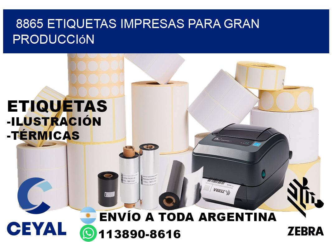 8865 Etiquetas impresas para gran producción