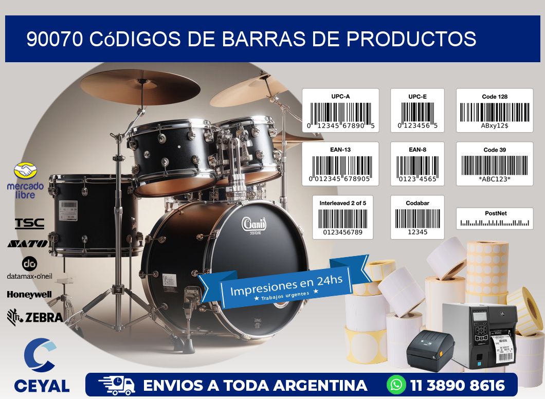 90070 Códigos de barras de productos