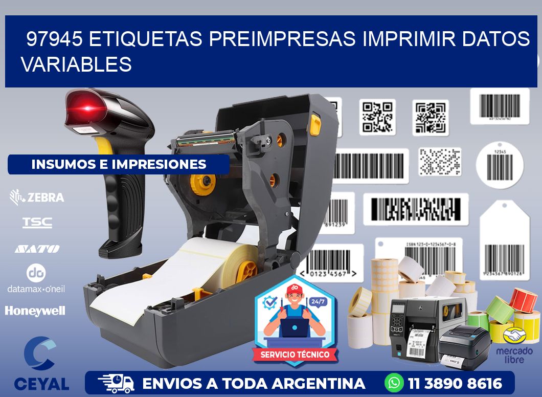 97945 Etiquetas preimpresas imprimir datos variables
