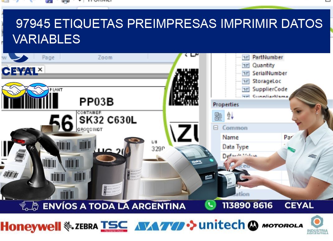 97945 Etiquetas preimpresas imprimir datos variables