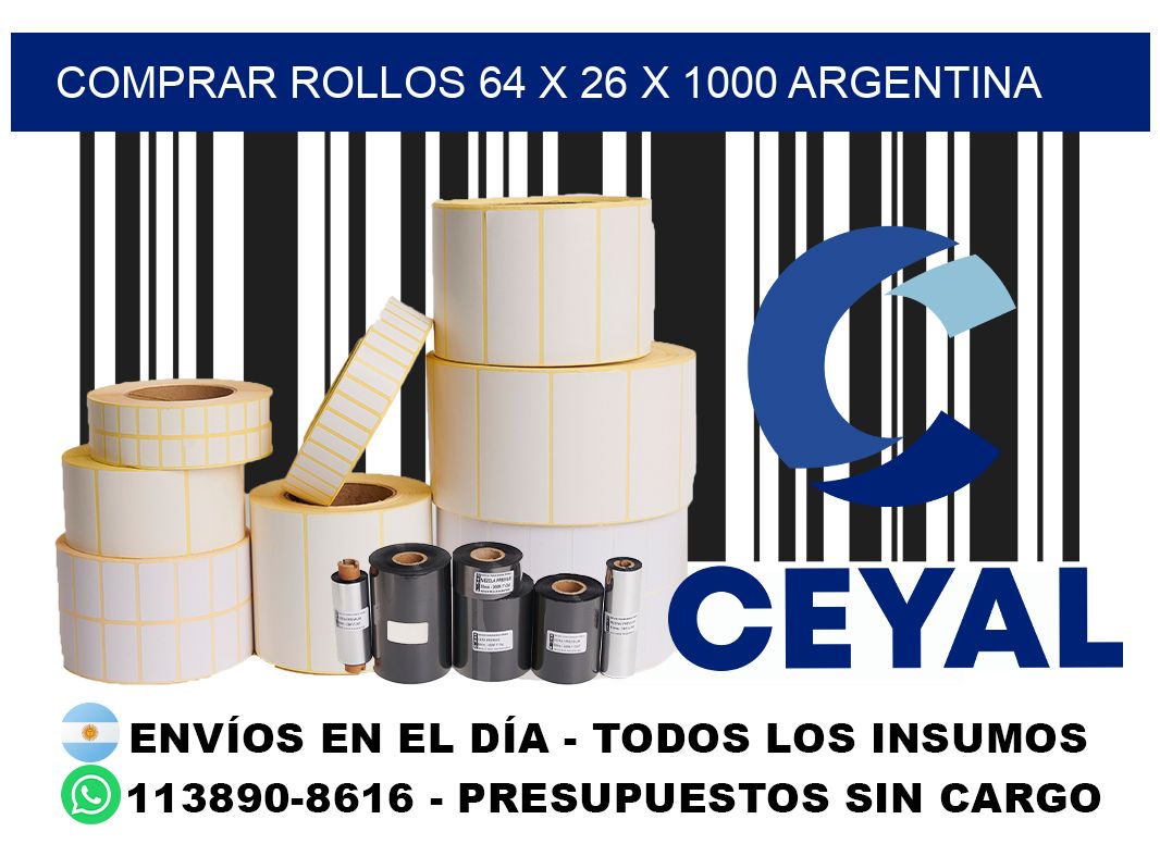 Comprar Rollos 64 x 26 x 1000 argentina