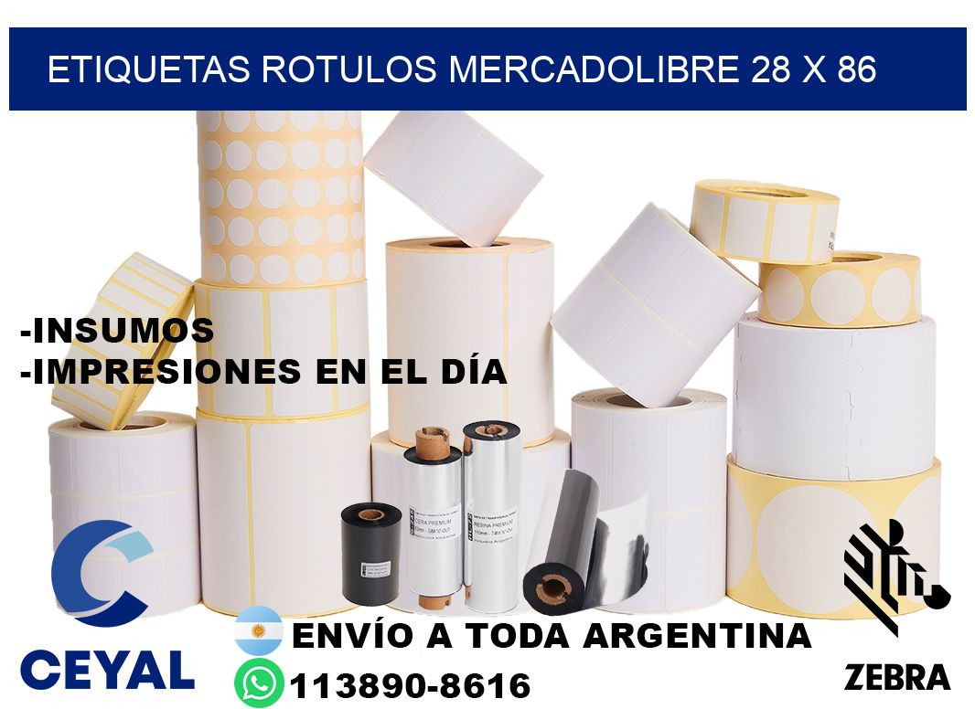 ETIQUETAS ROTULOS MERCADOLIBRE 28 x 86