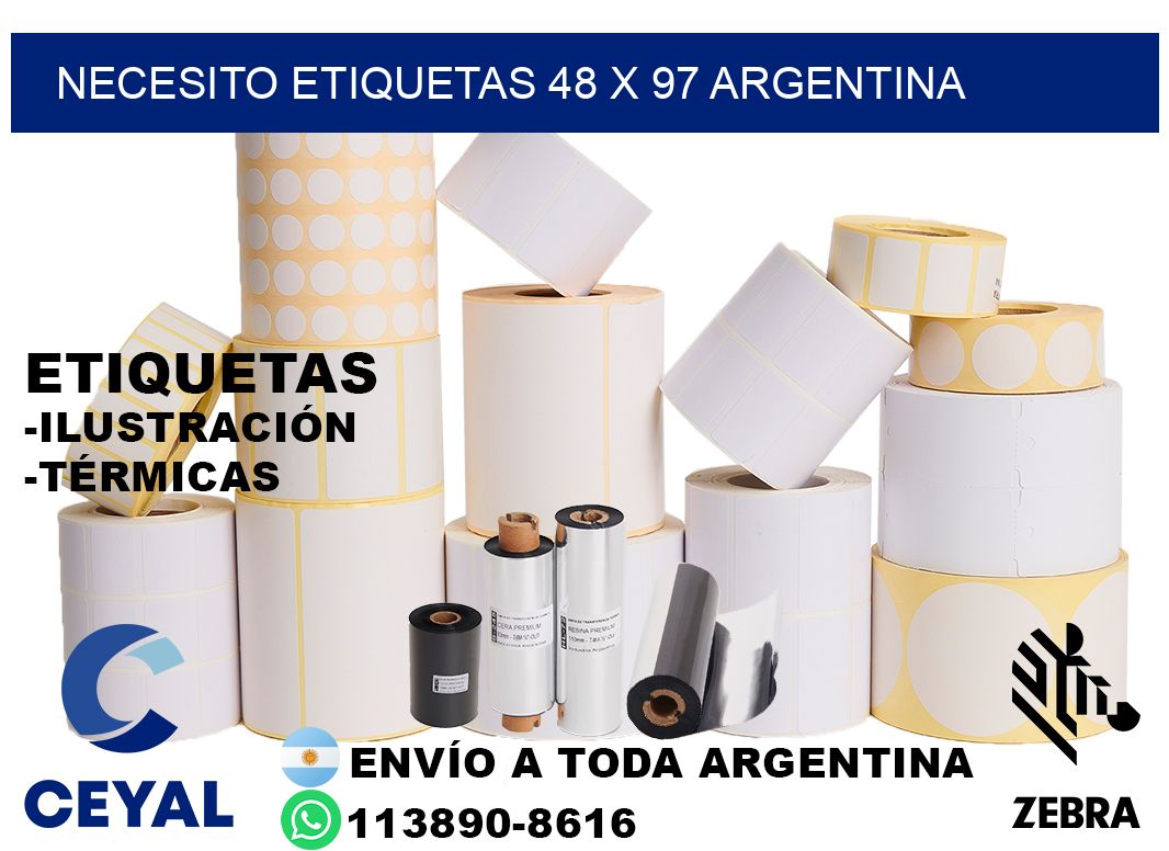 Necesito etiquetas 48 x 97 argentina