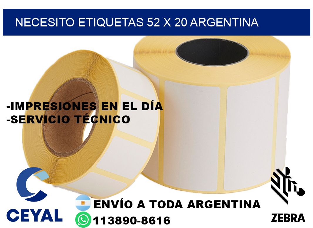 Necesito etiquetas 52 x 20 argentina