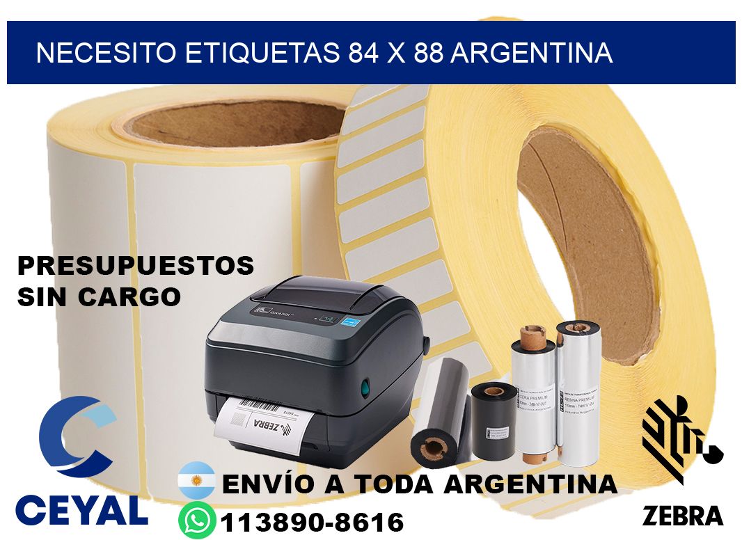 Necesito etiquetas 84 x 88 argentina