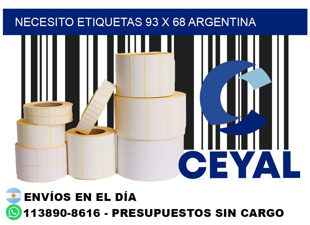 Necesito etiquetas 93 x 68 argentina