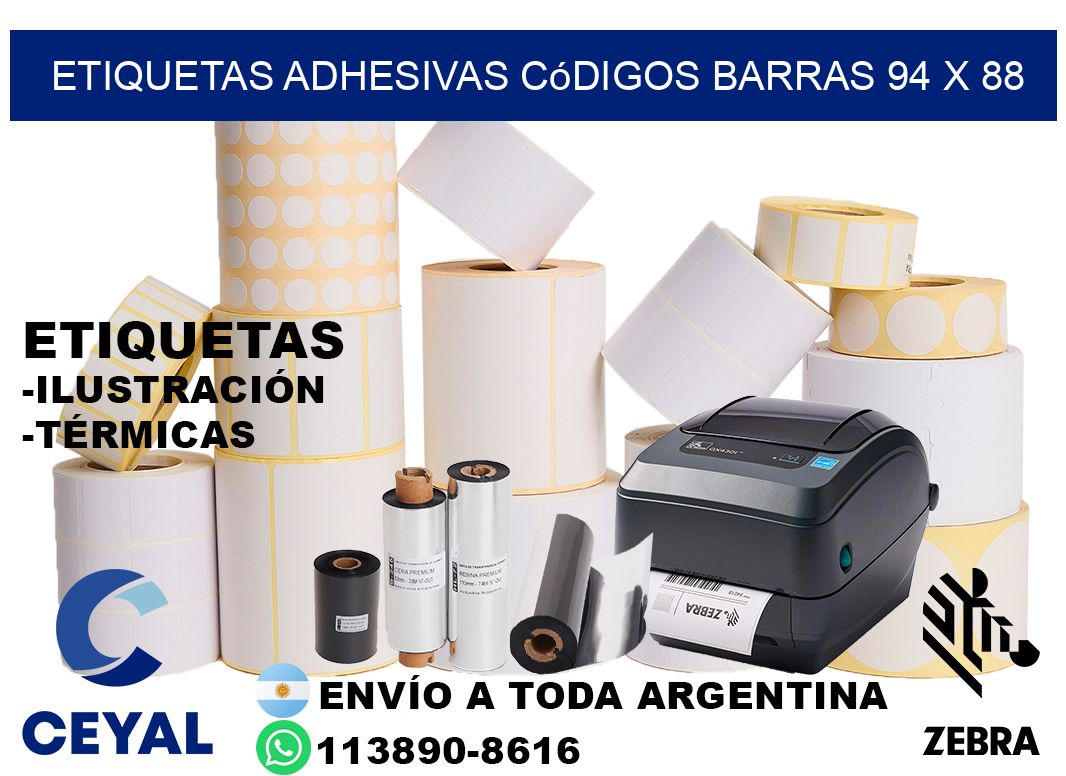 etiquetas adhesivas códigos barras 94 x 88